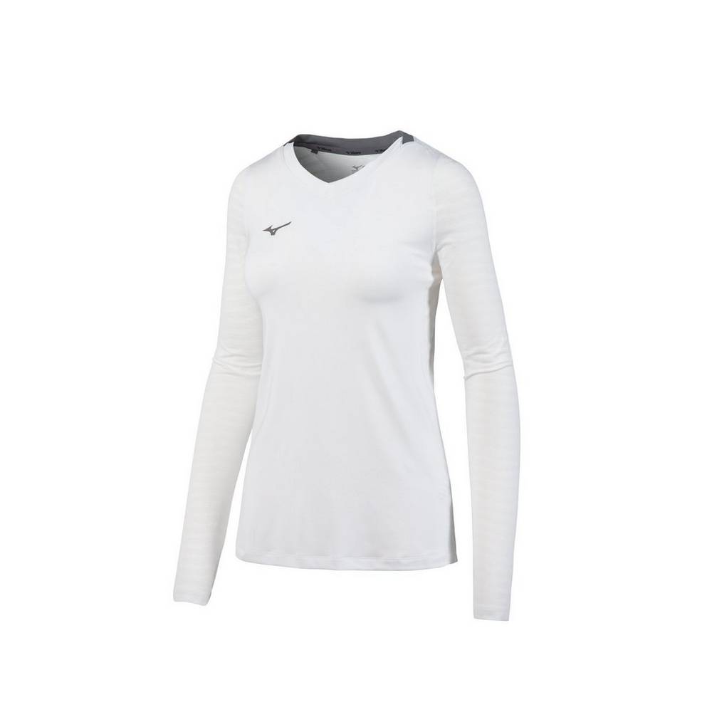 Womens Mizuno United Long Sleeve Jersey White Philippines (HXEPYB635)